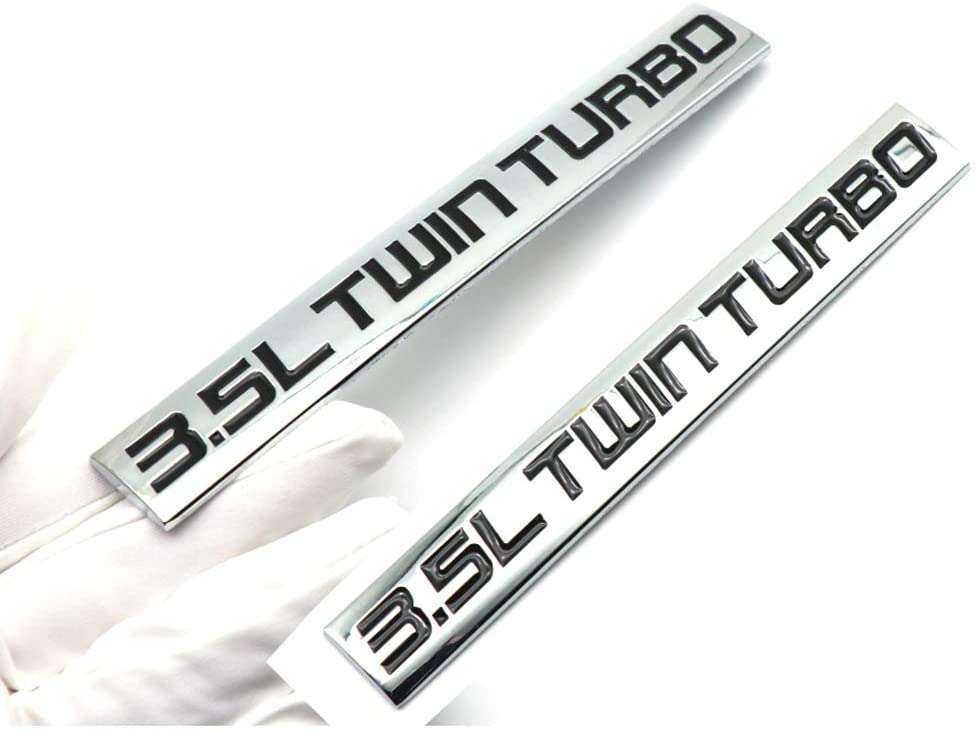 2pack 3.5l Twin Turbo Metal Badge Car Emblem – Badgeslide