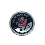 Ameriacan Flag Paw Rated 4X4 Metal Badge