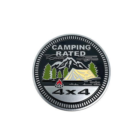 CAMPING Rated 4X4 Metal Badge