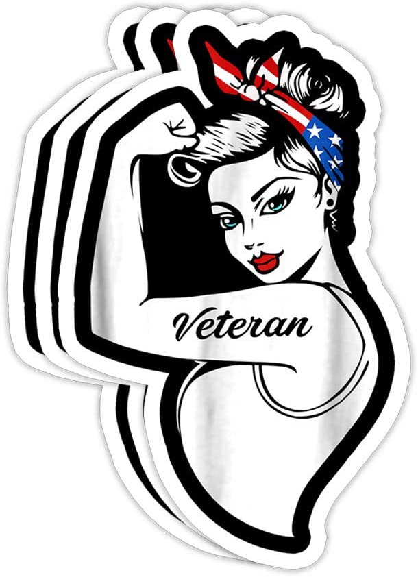 Female Veteran Car Decal Vinyl Sticker (Set of 3) – Badgeslide