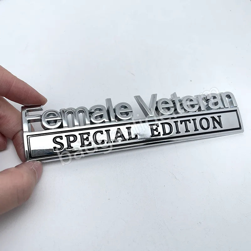 Female Veteran Special Edition Metal Emblem Car Badge – Badgeslide