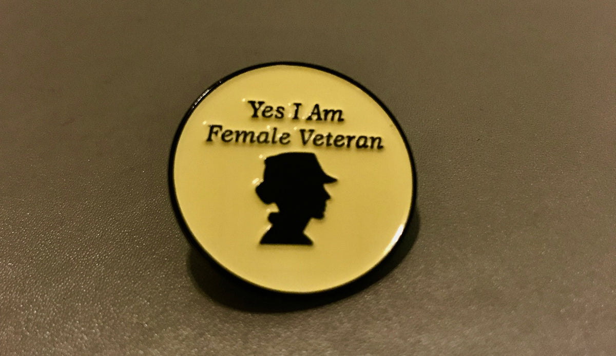 Female Veteran Pin Badgeslide